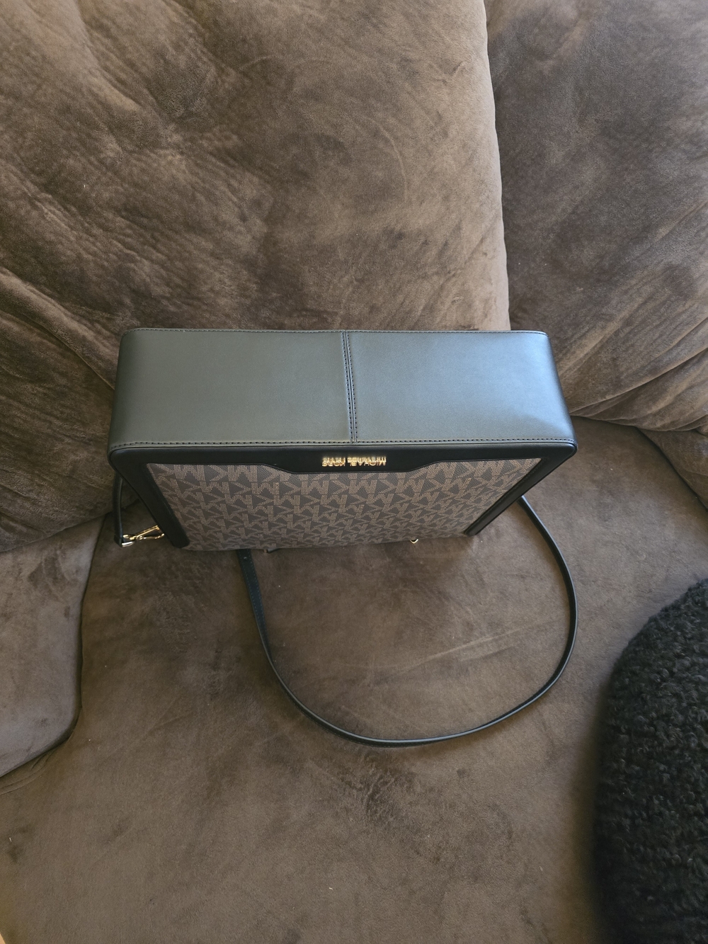 Michael Kors Black and Logo-Print Crossbody Bag